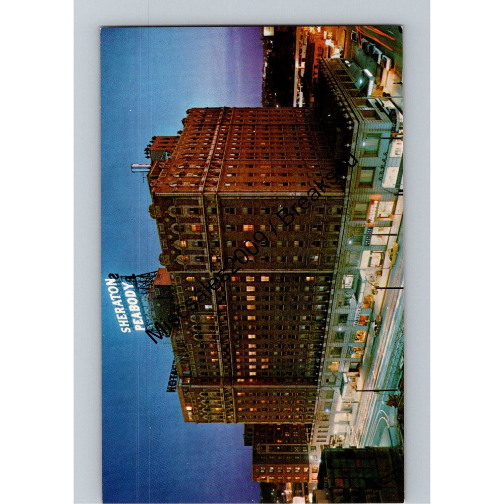 Sheraton-Peabody Hotel Postcard Memphis TN Unposted‎ Vintage Lusterchrome